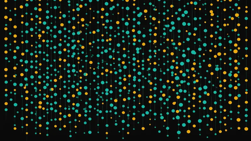 Abstract data visualization representing model evaluation and benchmarking