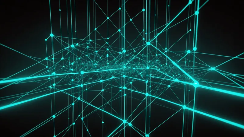 Abstract API workflow integration concept visualization