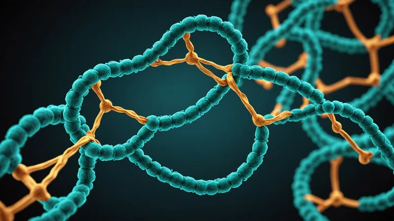Protein ribbon structure with reaction pathway visualization